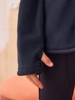 Noir - Veste polaire zippée avec poches (3-16ans)