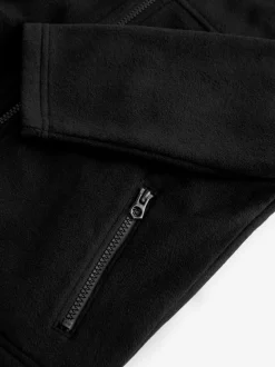 Noir - Veste polaire zippée avec poches (3-16ans)