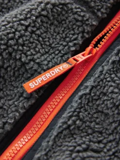 Noir - Veste Superdry zippée et imitation peau de mouton
