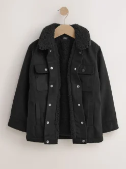 Noir - Veste-chemise en daim (3-16ans)