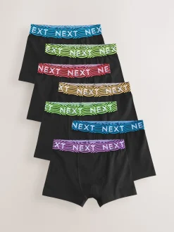 Noir avec taille brillante - Lot de 7 boxers (2-16ans)