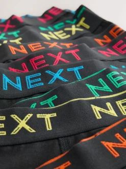 Noir avec taille de couleur contrastante - Lot de 10 boxers (1.5-16ans)