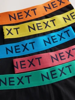 Noir avec taille universitaire - Lot de 5 boxers (1.5-16ans)