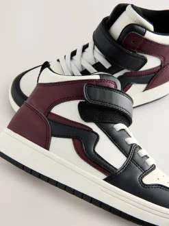 Noir/ bordeaux - Baskets montantes à lacets élastiques