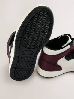 Noir/ bordeaux - Baskets montantes à lacets élastiques