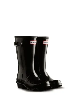 Noir brillant - Hunter Big Kids Original Wellies