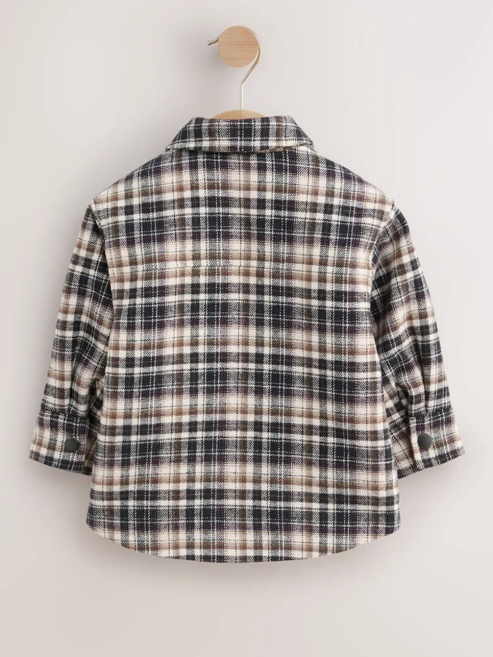 Noir et blanc - Veste-chemise à carreaux doublée de peau de mouton (3mois7ans)