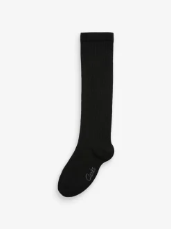 Noir foncé - Clarks Chaussettes hautes à genoux pour garçons Clarks 2 Pack