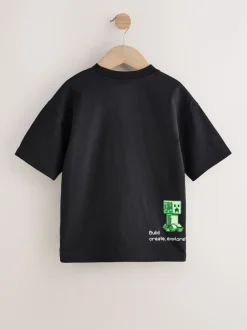Noir imprimé gel - T-shirt Minecraft (3-16ans)