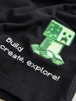 Noir imprimé gel - T-shirt Minecraft (3-16ans)