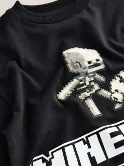 Noir imprimé gel - T-shirt Minecraft (3-16ans)