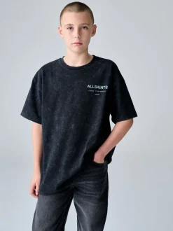 Noir lavé - T-shirt smALLSAINTS oversize en Coton à Col rond