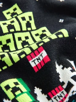Noir Minecraft - Pull de Noël (3-16 ans)