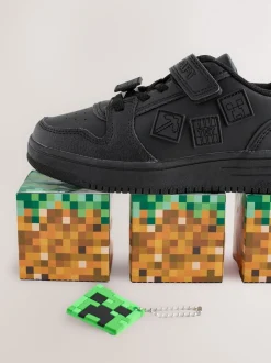 Noir Minecraft - School Fermeture par contact Elastic Lace Chaussures