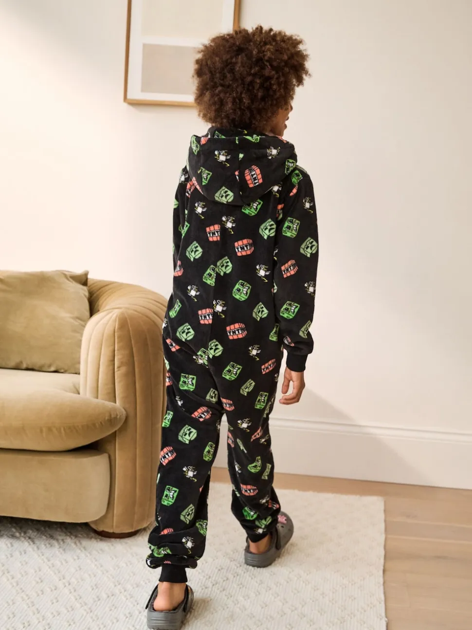 Noir Minecraft - Tout-en-un sous licence polaire (4-16ans)