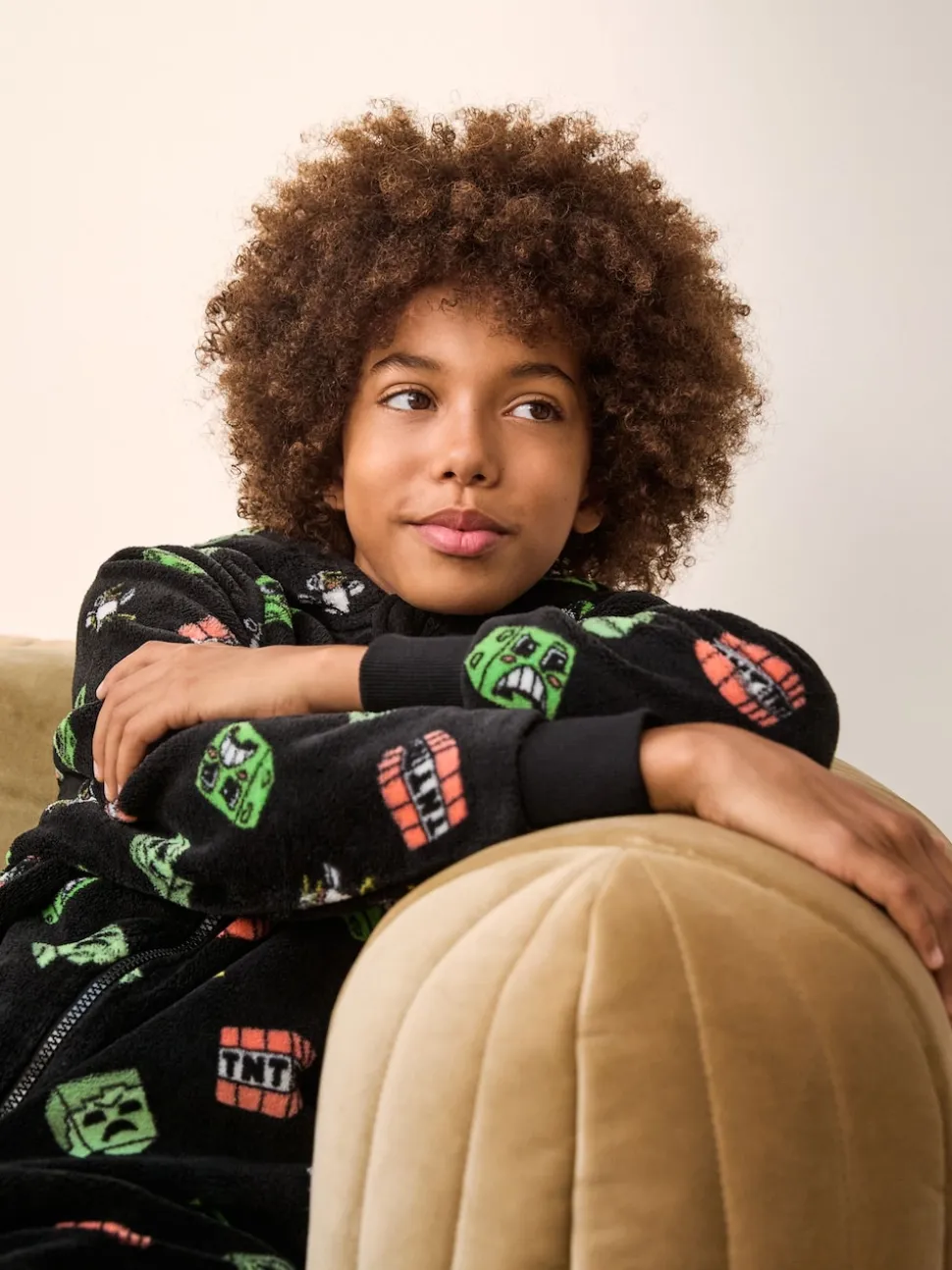 Noir Minecraft - Tout-en-un sous licence polaire (4-16ans)