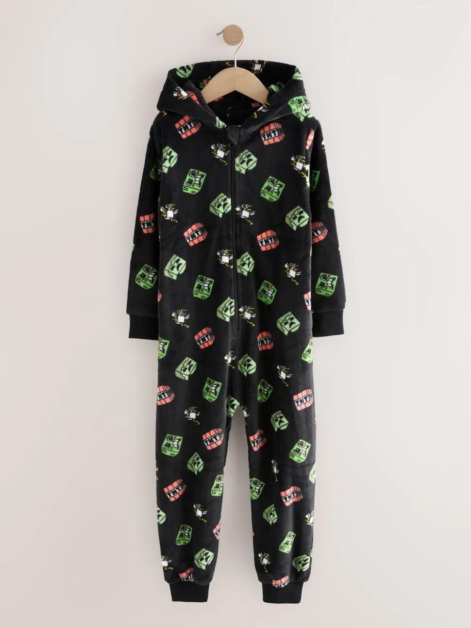 Noir Minecraft - Tout-en-un sous licence polaire (4-16ans)