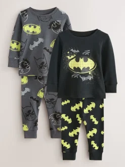 Noir motif Batman - Lot de 2 pyjamas Snuggle sous licence (9mois -10ans)