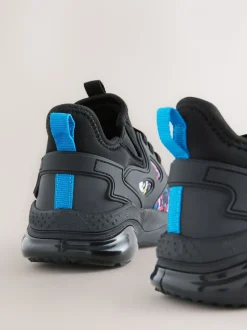 Noir motif football - Entraîneurs en dentelle élastique