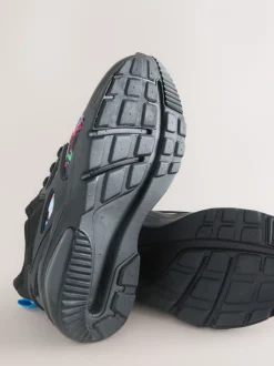 Noir motif football - Entraîneurs en dentelle élastique