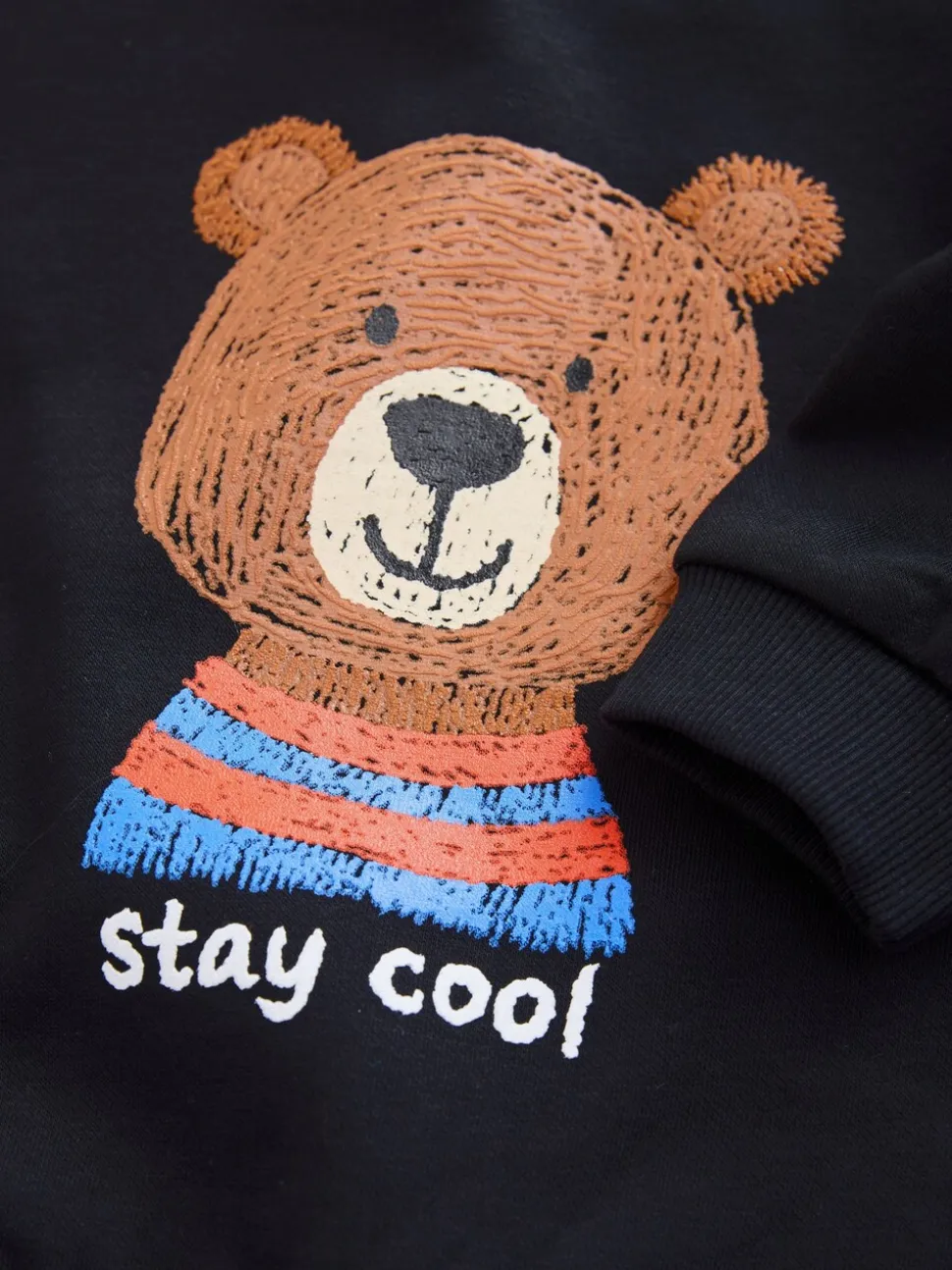 Noir motif ours - Sweat-shirt imprimé (3mois à7ans)