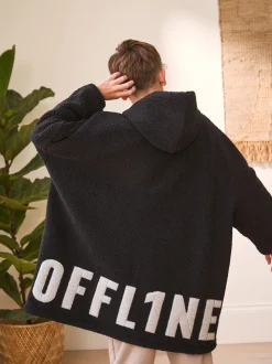 Noir Offline - Sweat à capuche avec couverture en polaire (3-16ans)