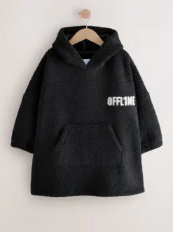 Noir Offline - Sweat à capuche avec couverture en polaire (3-16ans)