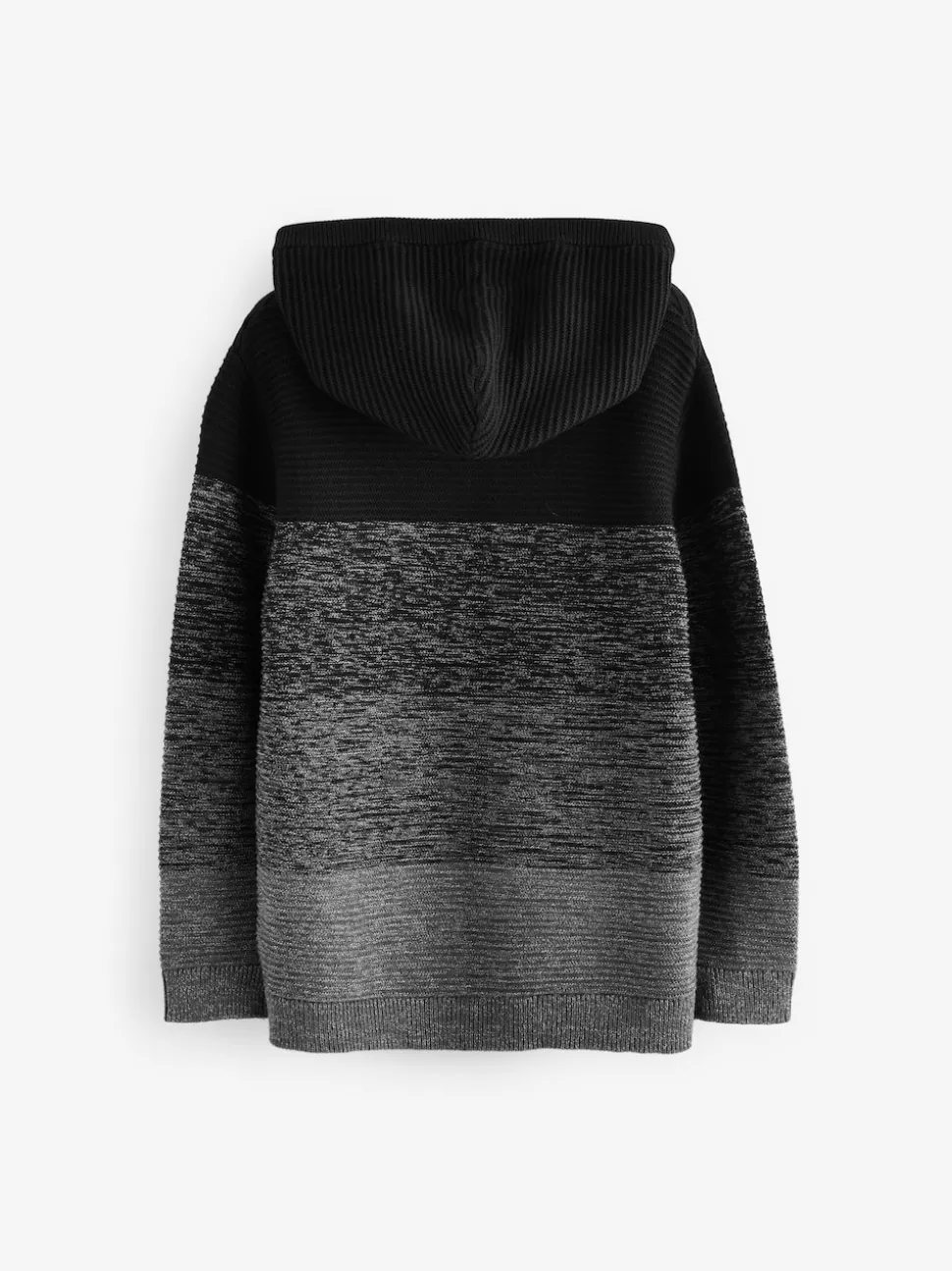 Noir Ombre Color-block - Sweat-shirt tricoté à capuche (3-16yrs)