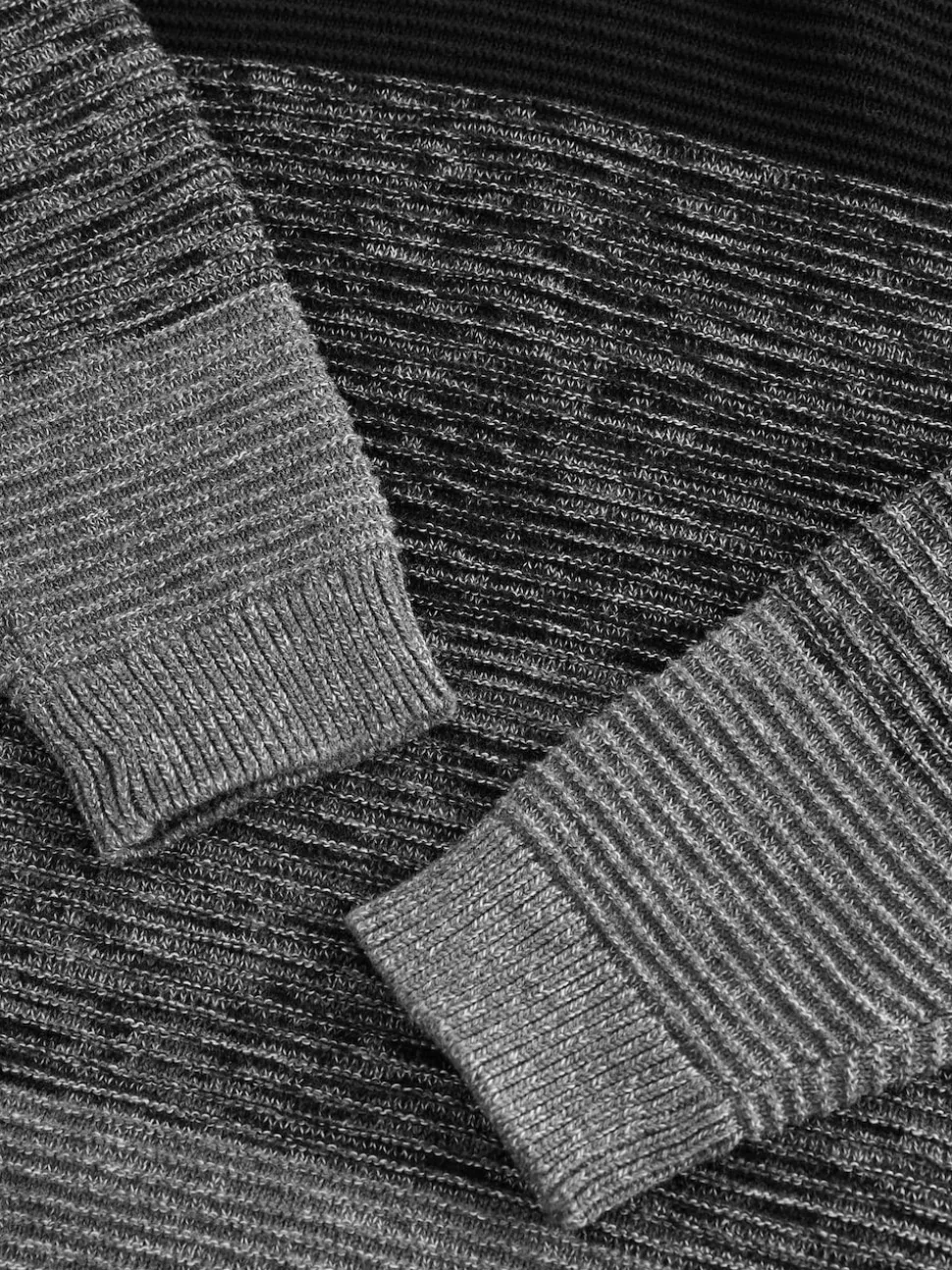 Noir Ombre Color-block - Sweat-shirt tricoté à capuche (3-16yrs)