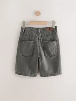 Noir usé - Short en jean authentique large (3-16ans)