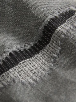 Noir usé - Short en jean authentique large (3-16ans)