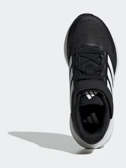 Noir/Blanc - adidas Baskets de course Runfalcon 5 à lacets élastiques pour enfant