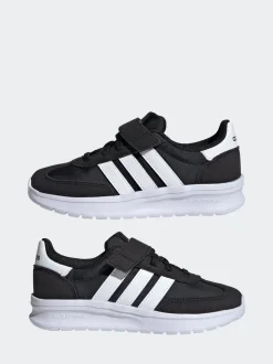 Noir/Blanc - adidas Run 70s 2.0 Baskets enfant à crochets et boucles