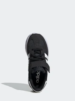 Noir/Blanc - adidas Run 70s 2.0 Baskets enfant à crochets et boucles