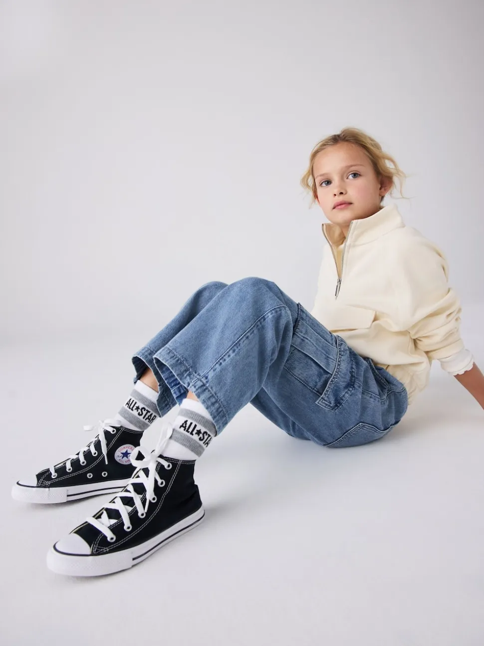 Noir/Blanc - Baskets montantes Converse Chuck Taylor junior