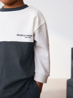 Noir/Blanc - Ensemble T-shirt et Jogging à manches longues (3mths-7yrs)