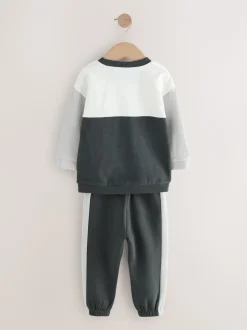 Noir/Blanc - Ensemble T-shirt et Jogging à manches longues (3mths-7yrs)