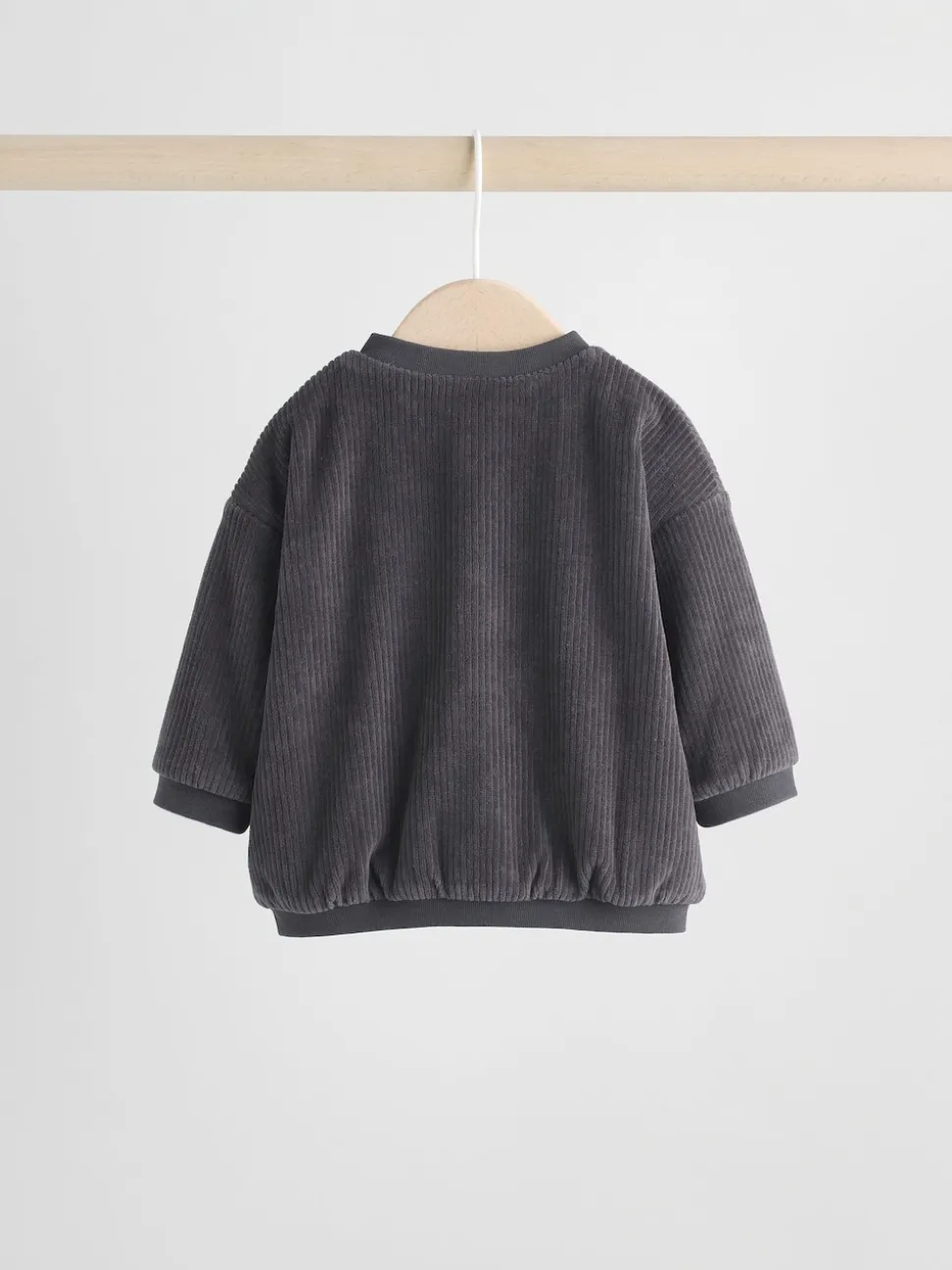 Noir/Blanc - Ensemble veste, haut et jogging en velours bébé (0mois-2ans)