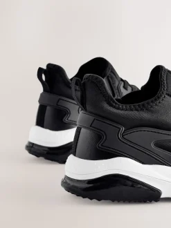 Noir/Blanc - Entraîneurs en dentelle élastique