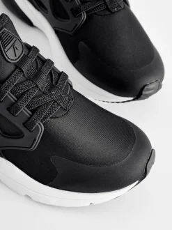 Noir/Blanc - Entraîneurs en dentelle élastique