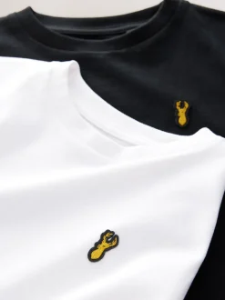 Noir/Blanc - T-shirt brodé Manches courtes Stag 2 Pack (3-16ans)