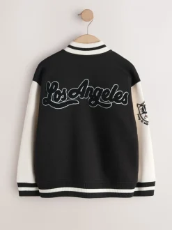 Noir/Blanc - Veste bomber imprimée graphique (3-16ans)