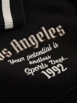 Noir/Blanc - Veste bomber imprimée graphique (3-16ans)