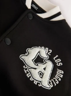 Noir/Blanc - Veste bomber imprimée graphique (3-16ans)