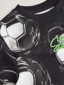 Noir/blanc football - T-shirt imprimé régulier à manches courtes (3-16ans)