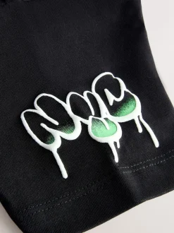 Noir/Blanc/Gris - Lot de 3 t-shirts à manches courtes à imprimé graphique décontractés (3-16ans)