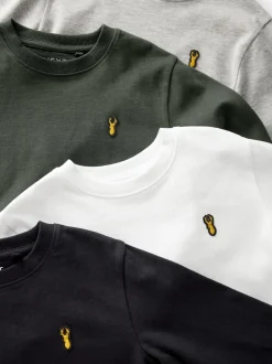 Noir/Blanc/Gris - Lot de 4 T-shirts à manches longues et confortables (3-16ans)