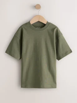 Noir/blanc/gris/kaki - Lot de 4 t-shirts à manches courtes (3-16 ans)