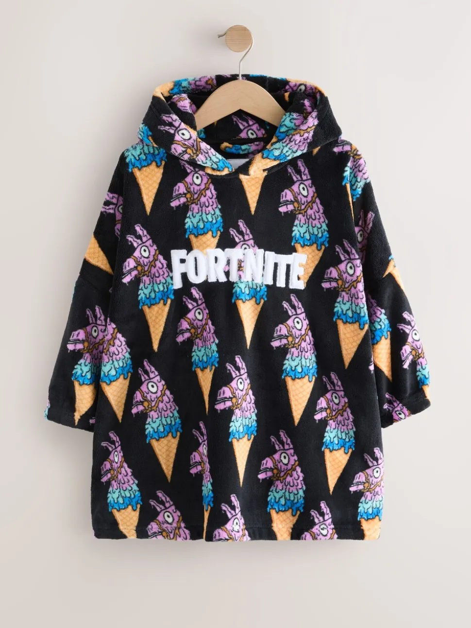 Noir/bleu Fortnite - Sweat à capuche avec couverture en polaire (5-13ans)