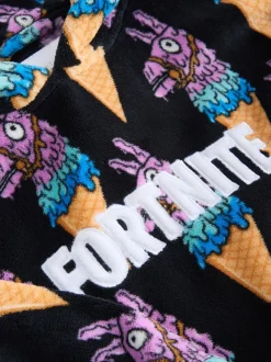 Noir/bleu Fortnite - Sweat à capuche avec couverture en polaire (5-13ans)